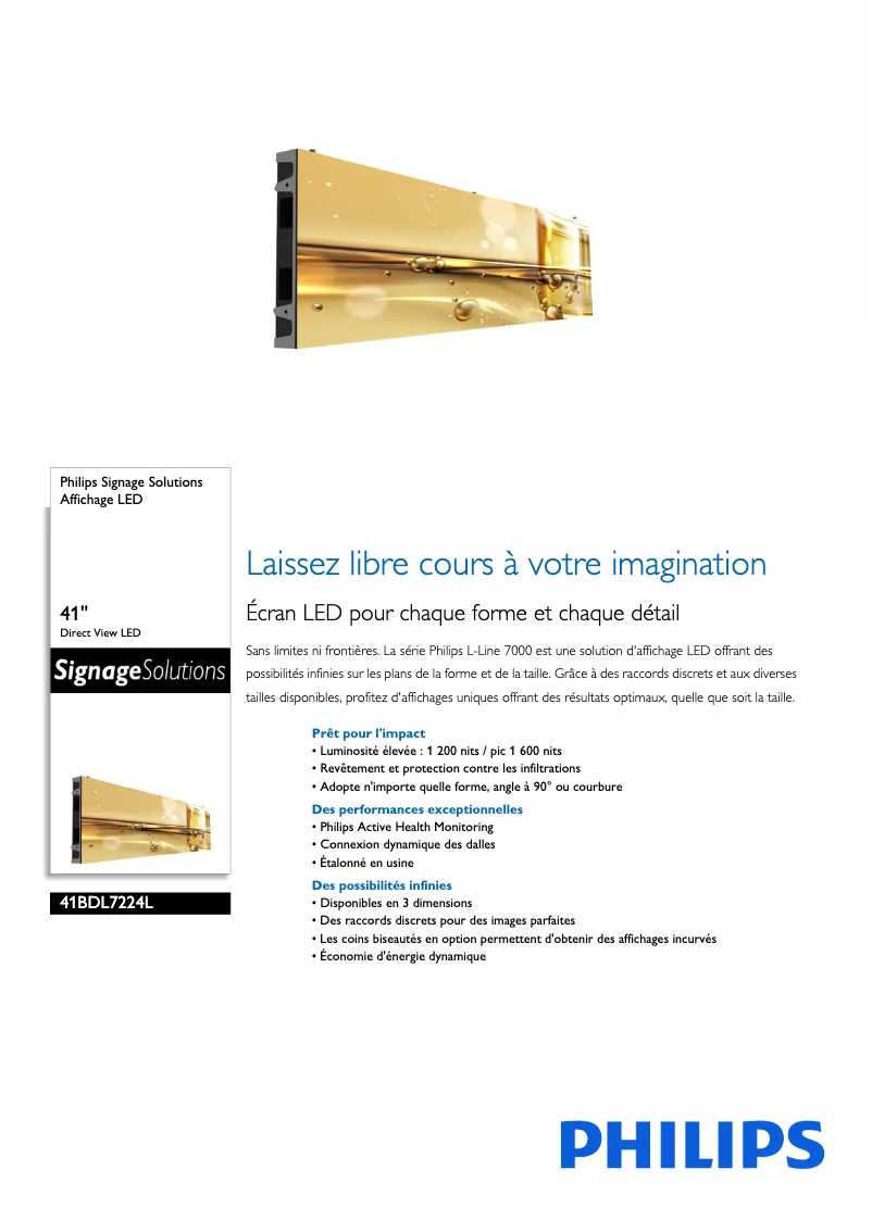 Page n°1 - Fiche technique Philips 41BDL7224L