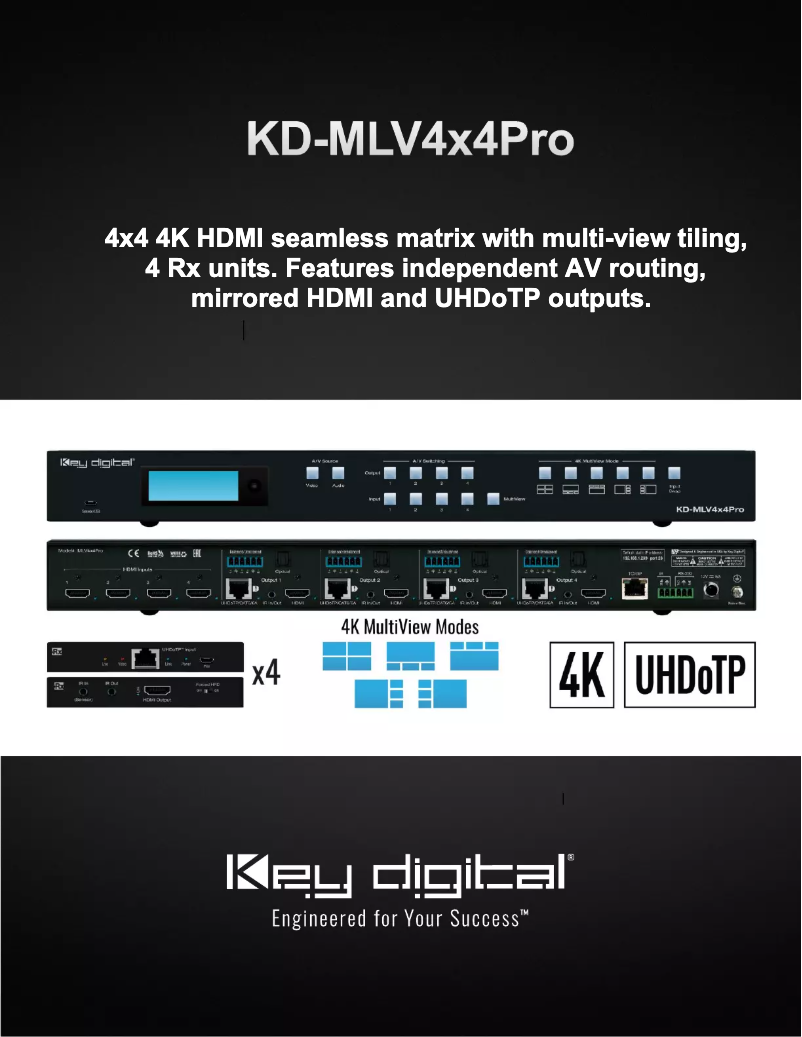 Page 1 de la notice Manuel utilisateur Key Digital KD-MLV4x4Pro