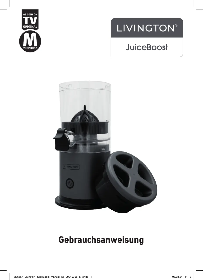 Page n°1 - Manuel utilisateur Livington JuiceBoost