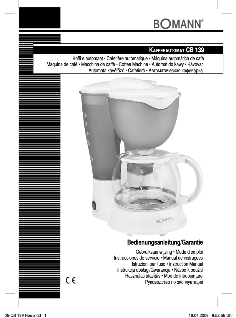 Page 1 de la notice Manuel utilisateur Bomann CB 139