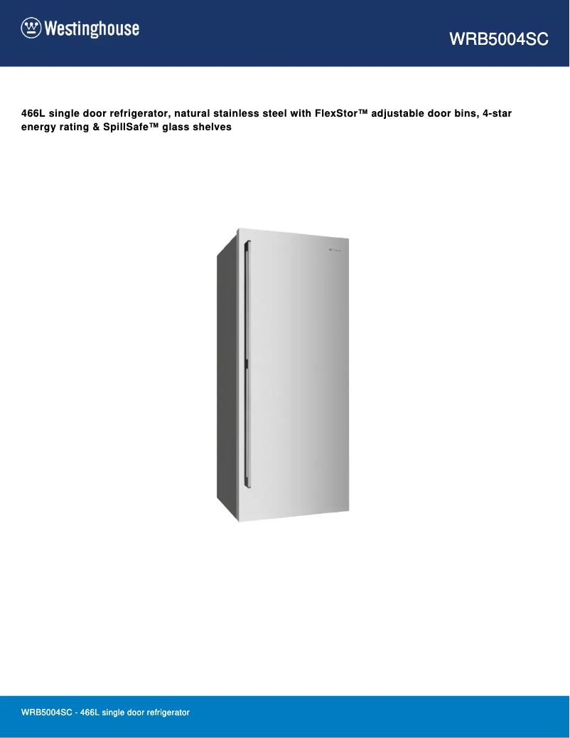 Image de la première page du manuel de l'appareil WRB5004SC