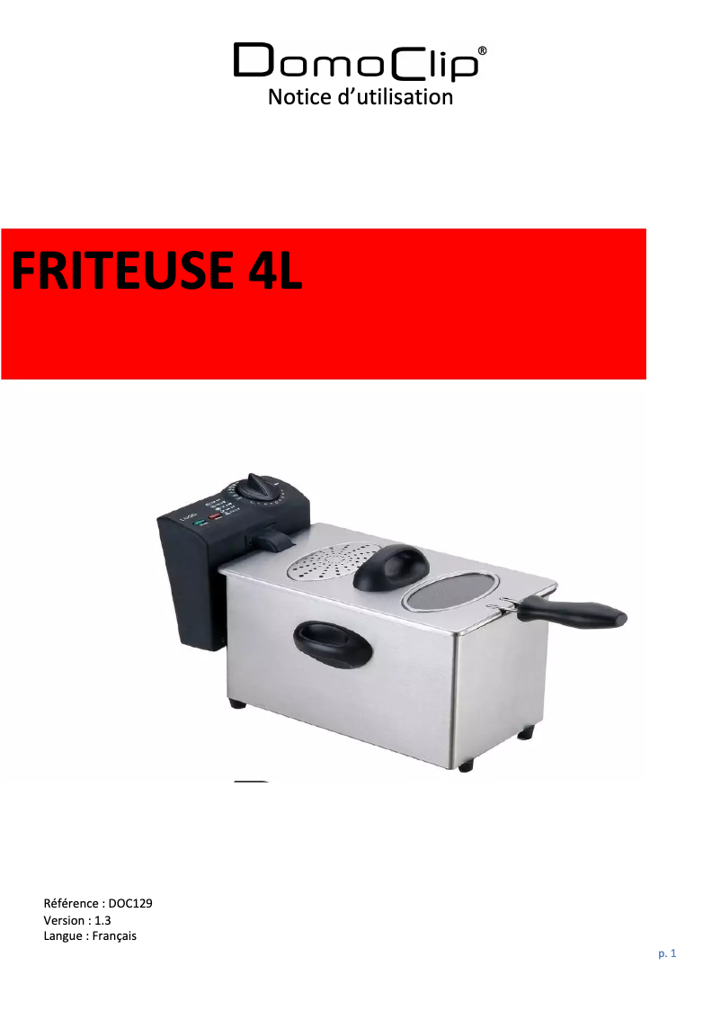 Image de la première page du manuel de l'appareil DOC129