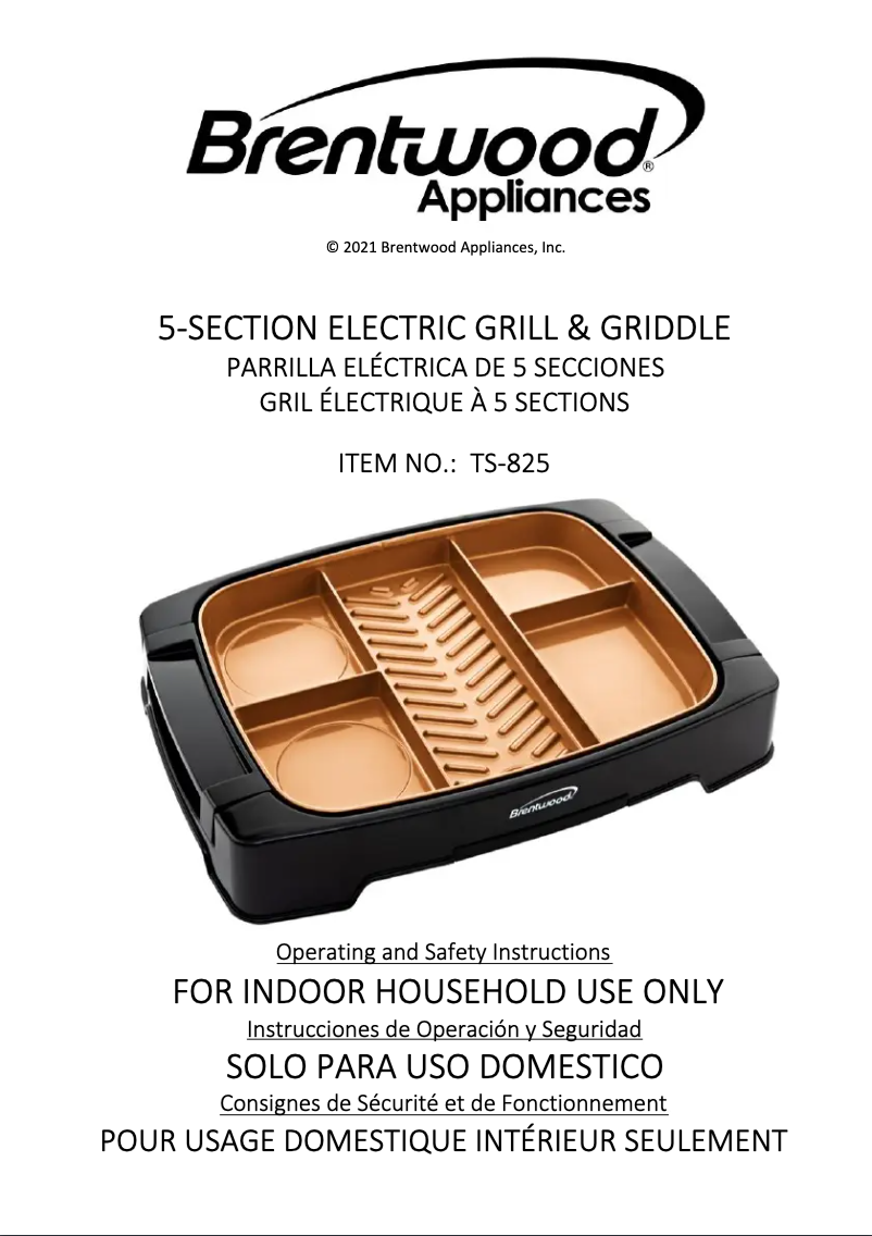Page 1 de la notice Manuel utilisateur Brentwood TS-825