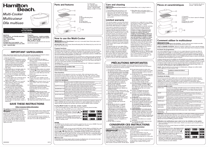 Image de la première page du manuel de l'appareil 33065