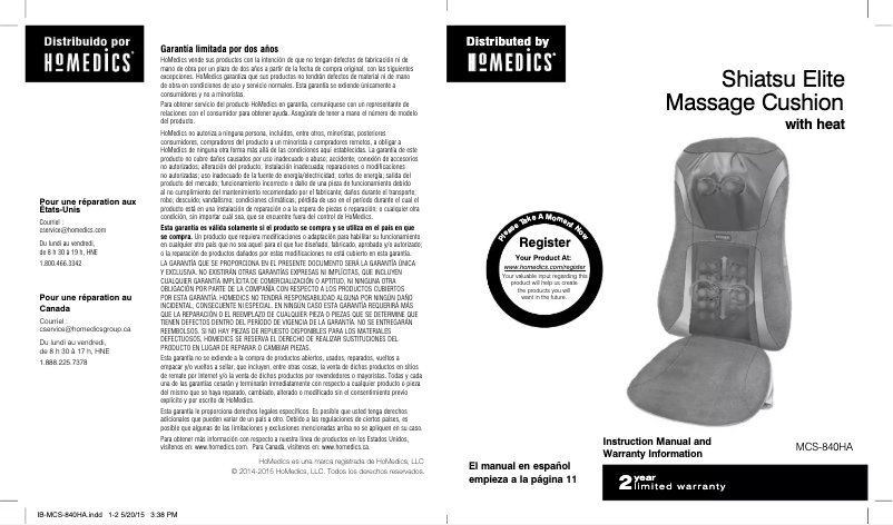 Image de la première page du manuel de l'appareil MCS-840H