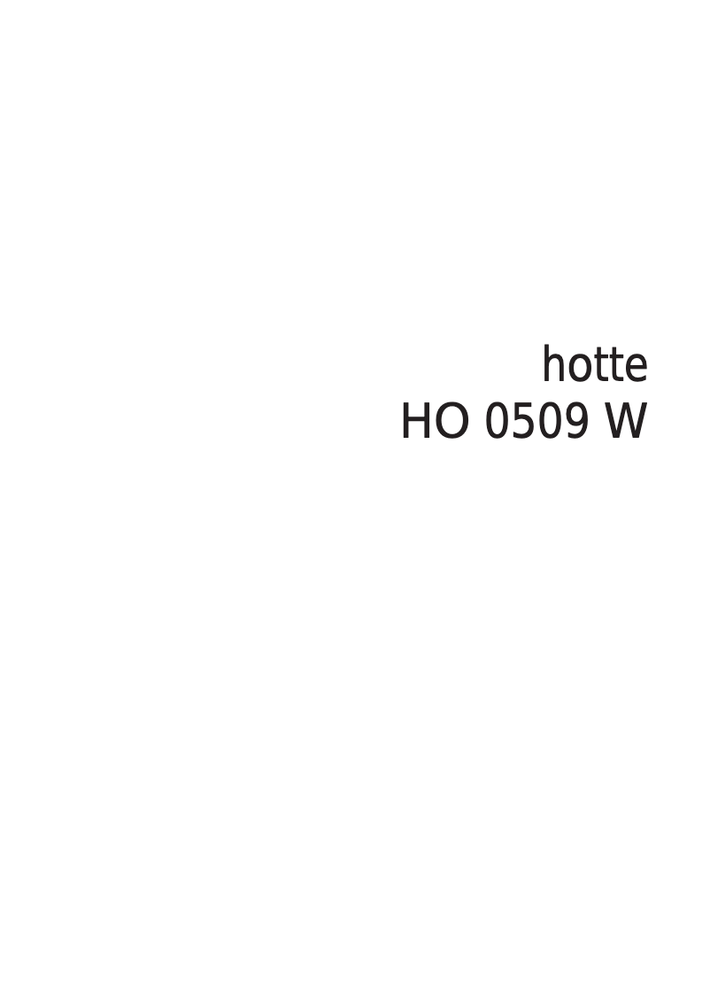 Page n°1 - Manuel utilisateur Arthur Martin-Electrolux HO0509W