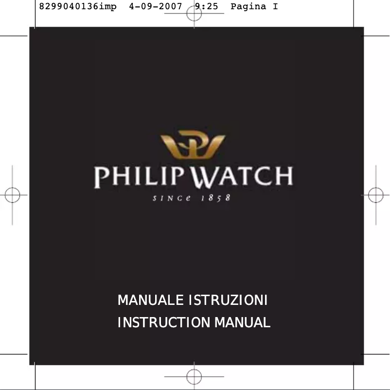 Page 1 de la notice Manuel utilisateur Philip Watch Chronograph Automatic
