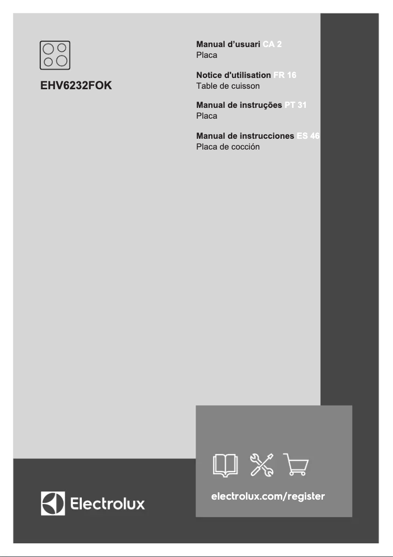 Page 1 de la notice Manuel utilisateur Electrolux EHV6232FOK