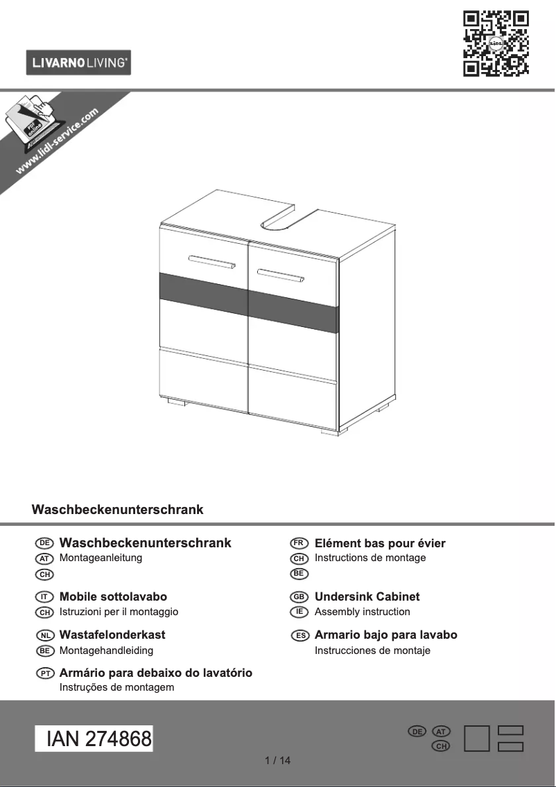 Page 1 de la notice Manuel utilisateur Livarno Lux IAN 274868