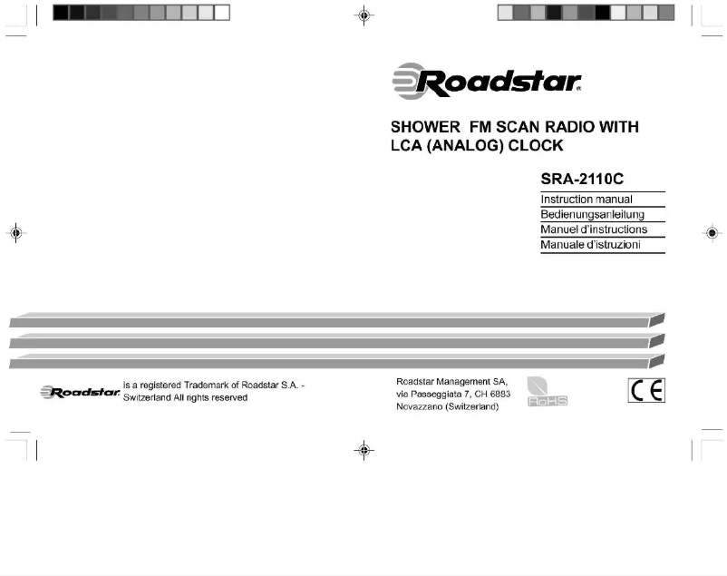 Page n°1 - Manuel utilisateur Roadstar SRA-2110C/BL