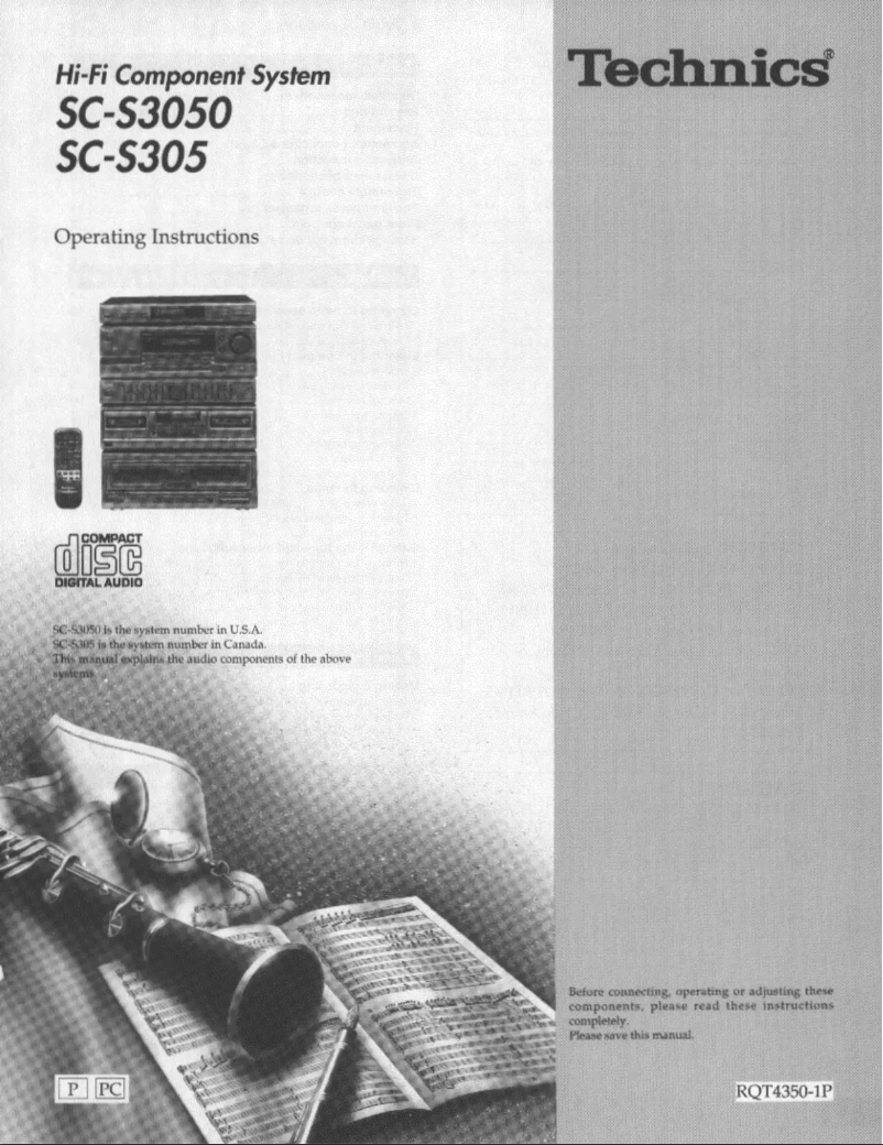 Page 1 de la notice Manuel utilisateur Technics SC-S305