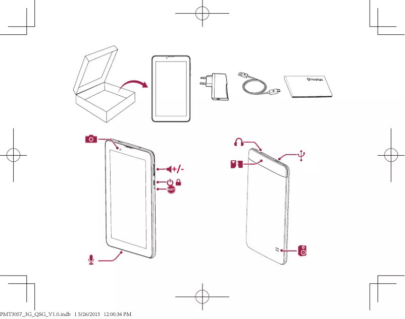 Page 1 de la notice Manuel utilisateur Prestigio PMT-3057 3G