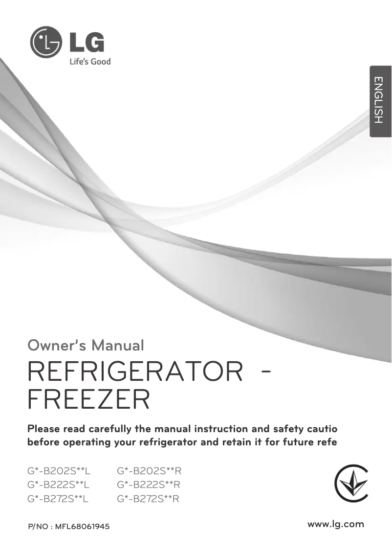 Page n°1 - Manuel utilisateur LG GN-B202SLCR