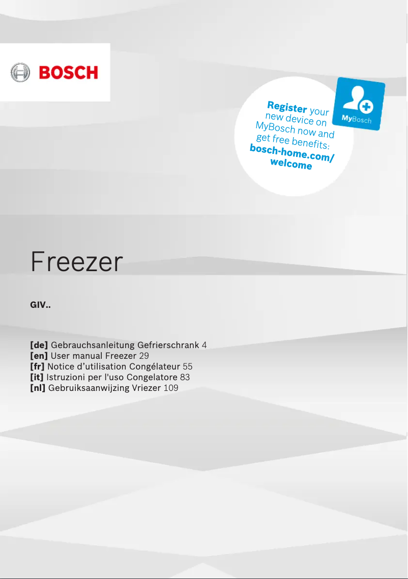 Page n°1 - Manuel utilisateur Bosch GIV21ADD0