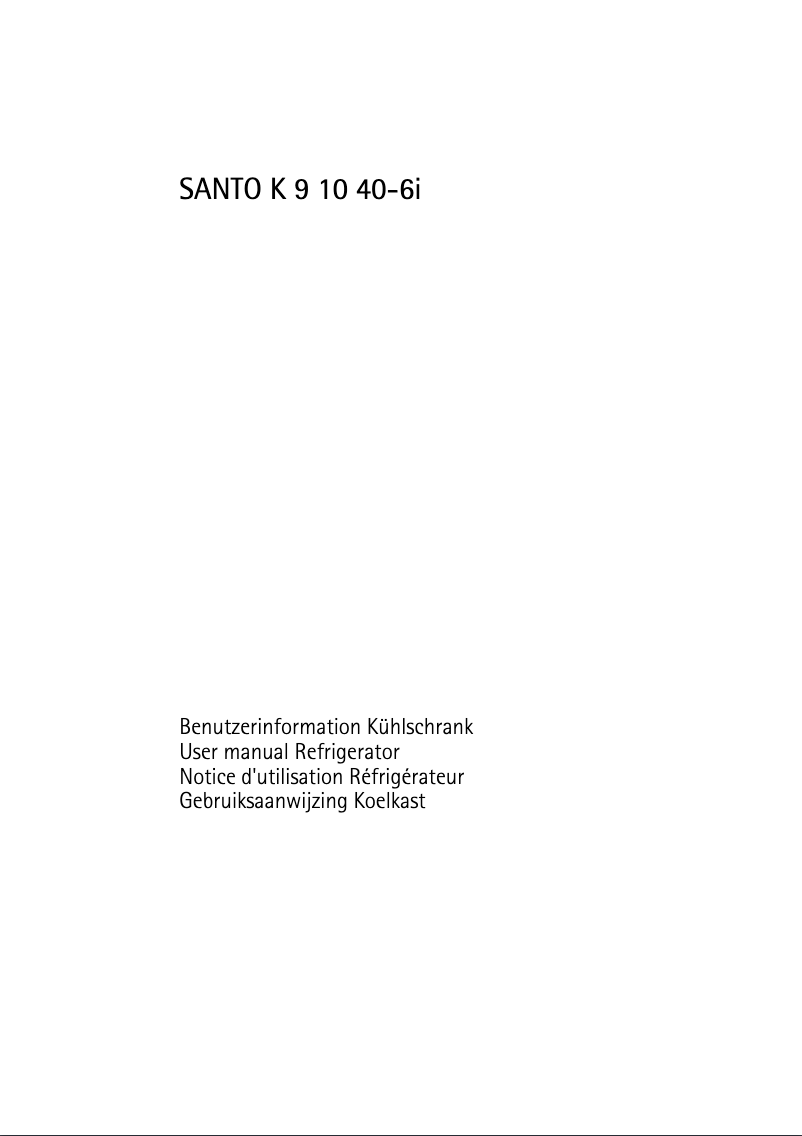 Página 1 del manual Manual de usuario AEG Santo K 9 10 40-6I