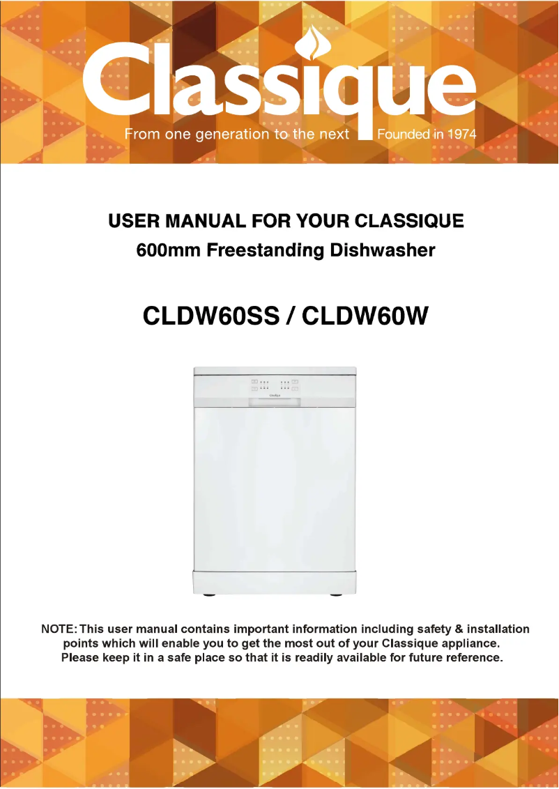 Page 1 de la notice Manuel utilisateur Classique CLDW60W
