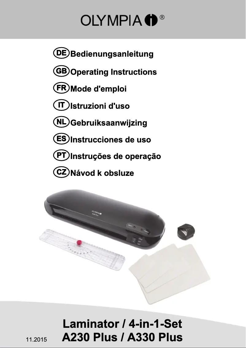 Page n°1 - Manuel utilisateur Olympia A 330