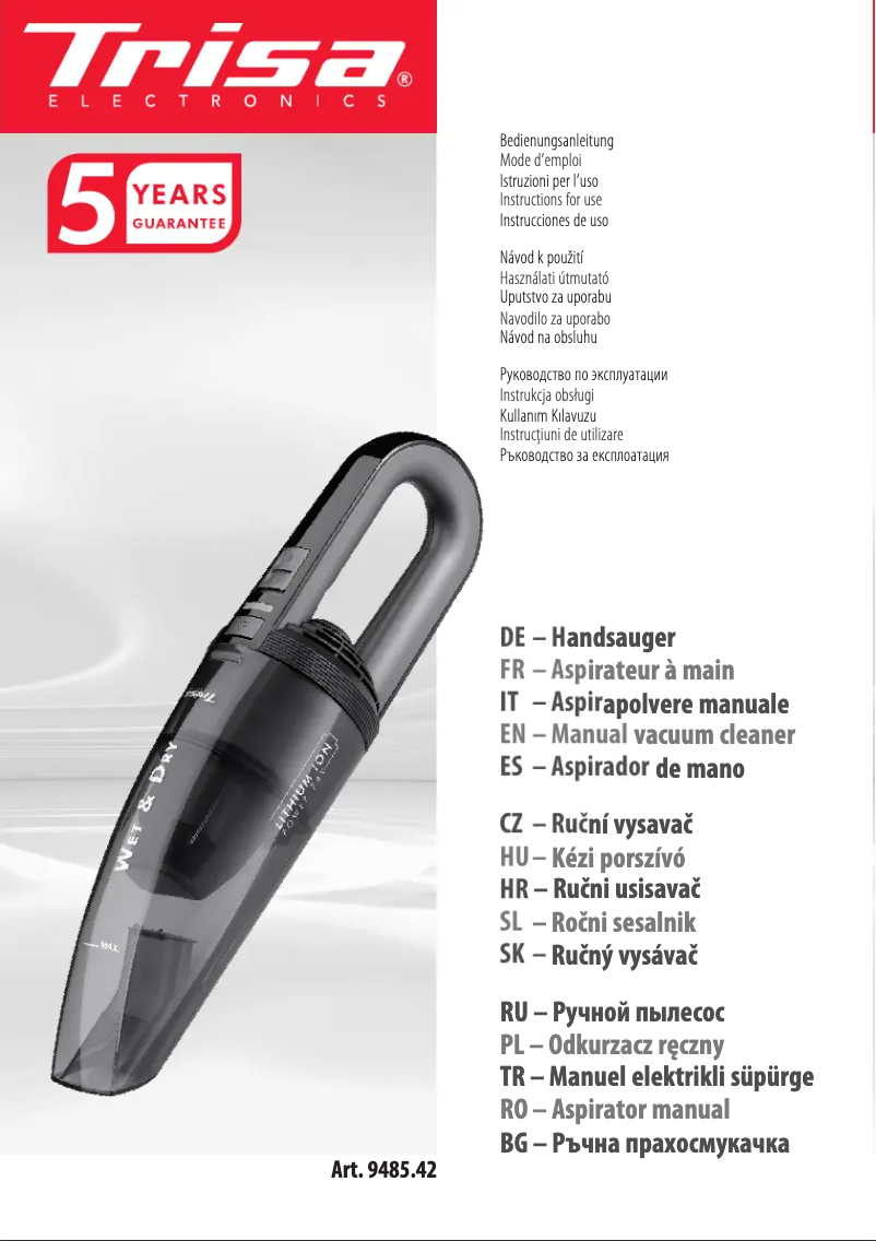 Page n°1 - Manuel utilisateur Trisa 9485