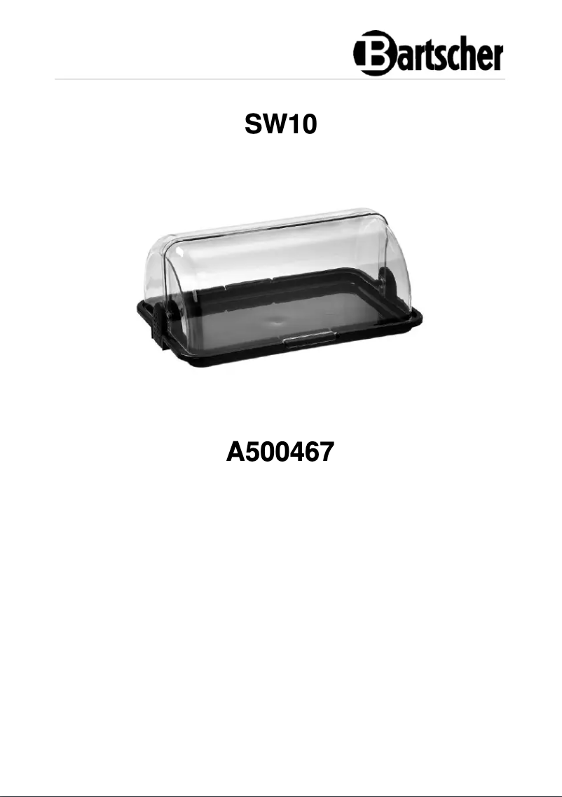 Page n°1 - Manuel utilisateur Bartscher SW10