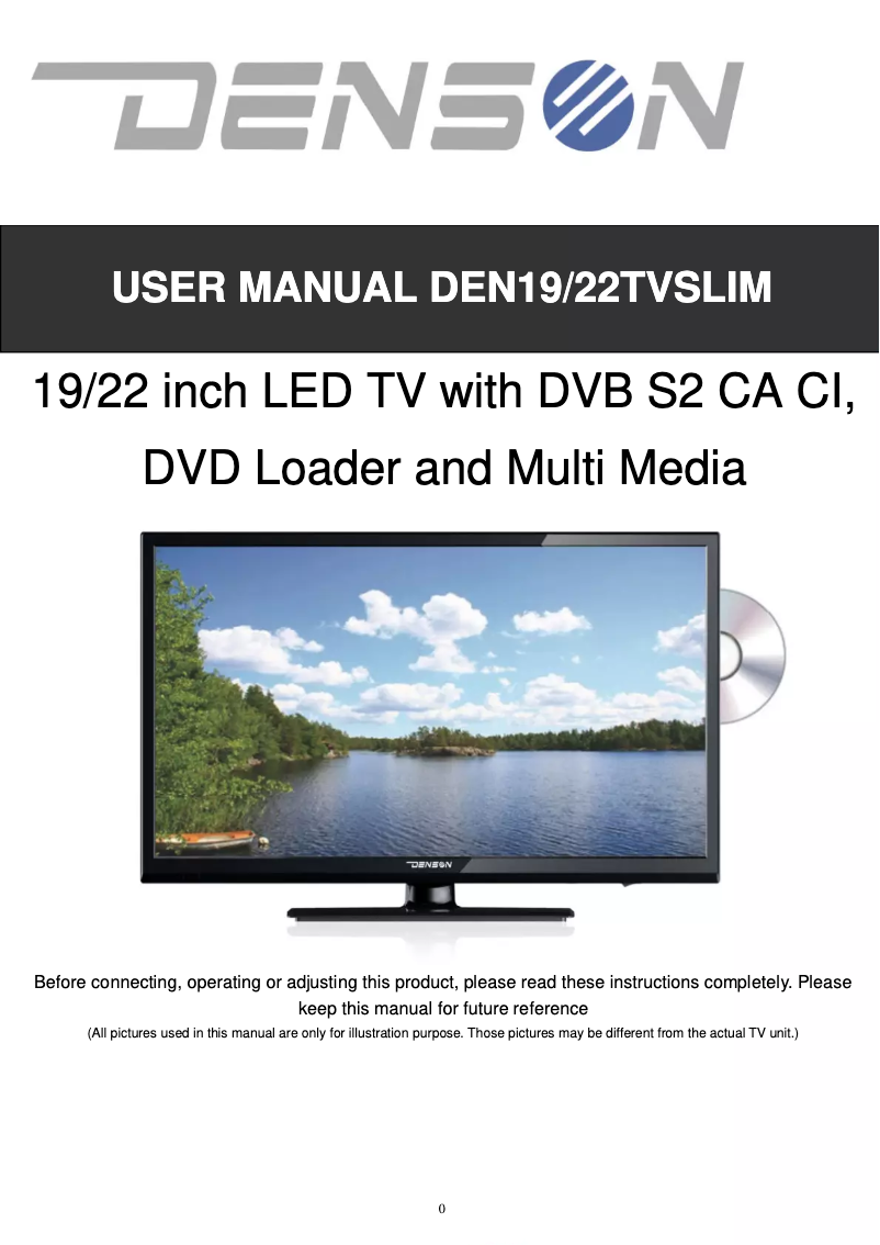 Image de la première page du manuel de l'appareil DEN19TVSLIM