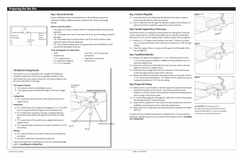 Page 1 de la notice Guide d'installation Hunter 44360