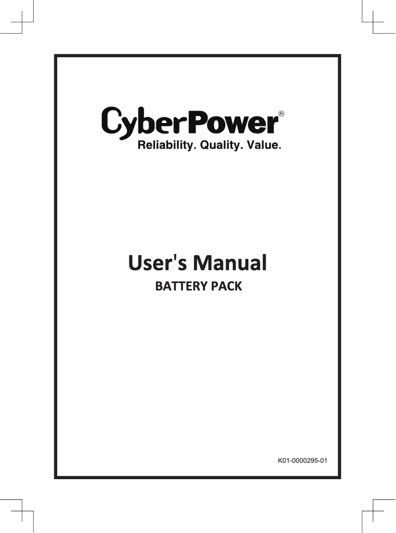 Page n°1 - Manuel utilisateur CyberPower BP48V75ART2U