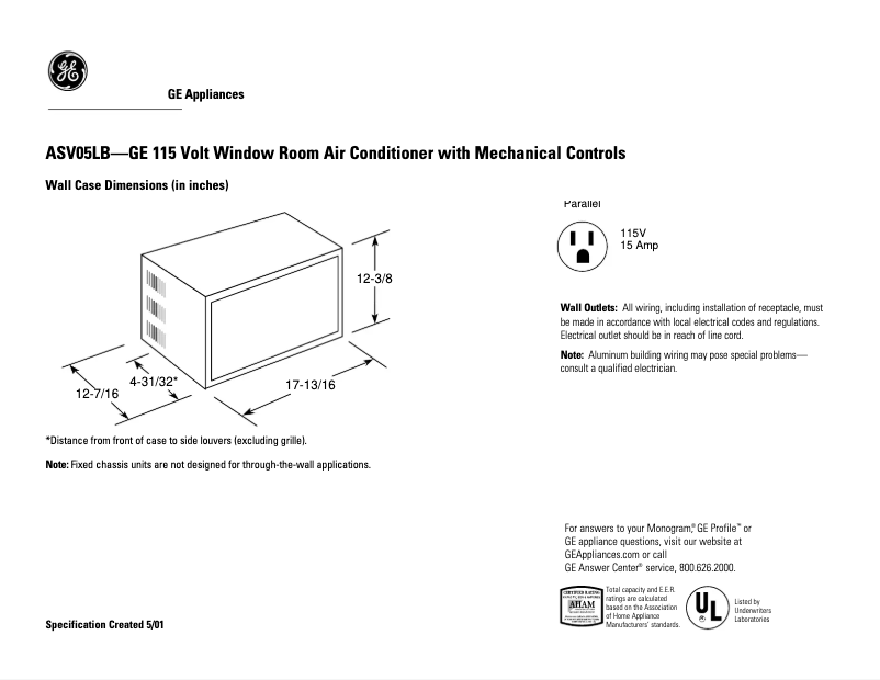 Image de la première page du manuel de l'appareil ASV05LB