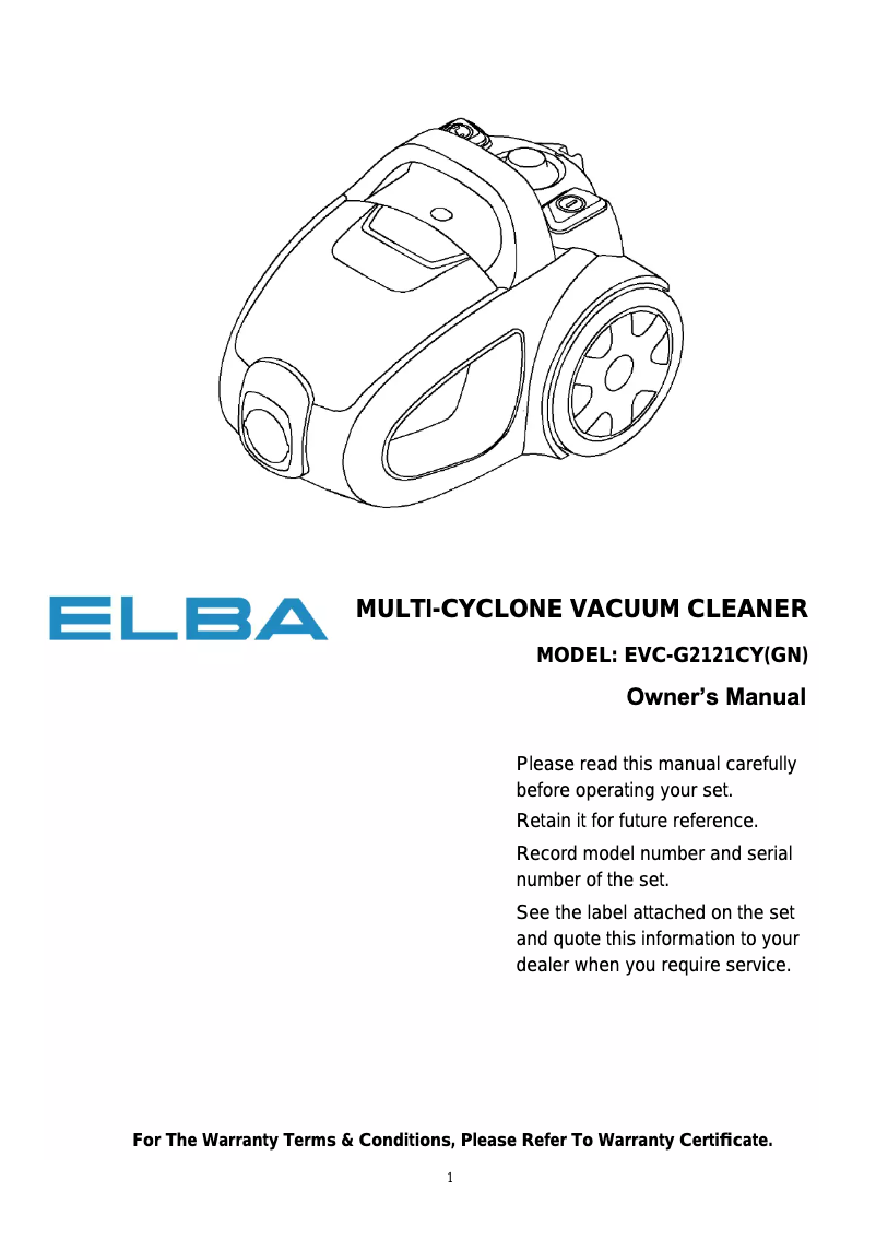 Image de la première page du manuel de l'appareil EVC-G2121CY(GN)