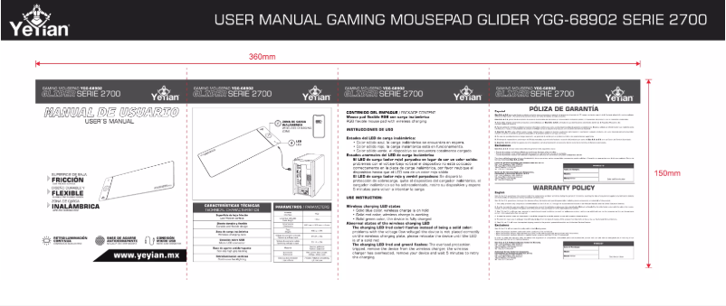 Page 1 de la notice Manuel utilisateur Yeyian Glider 2700