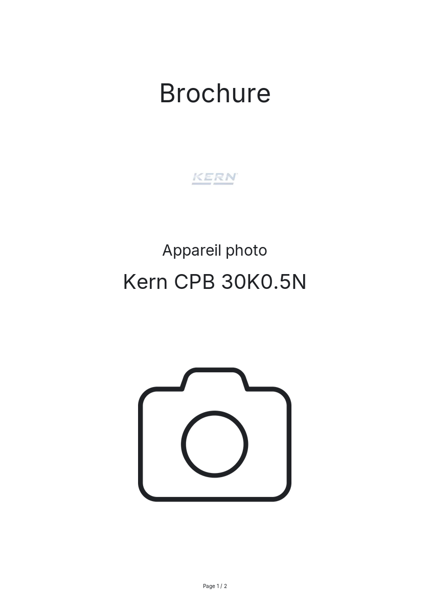 Image de la première page du manuel de l'appareil CPB 30K0.5N