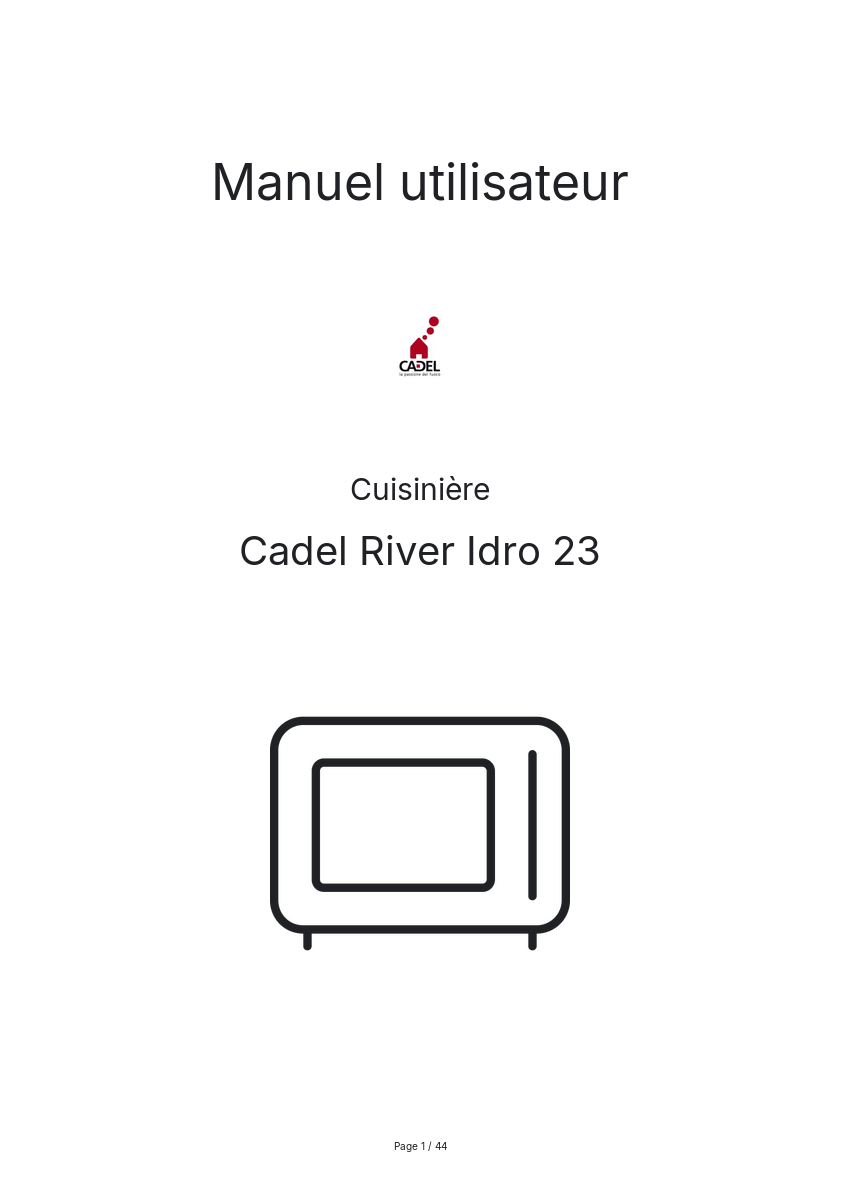 Page n°1 - Manuel utilisateur Cadel River Idro 23