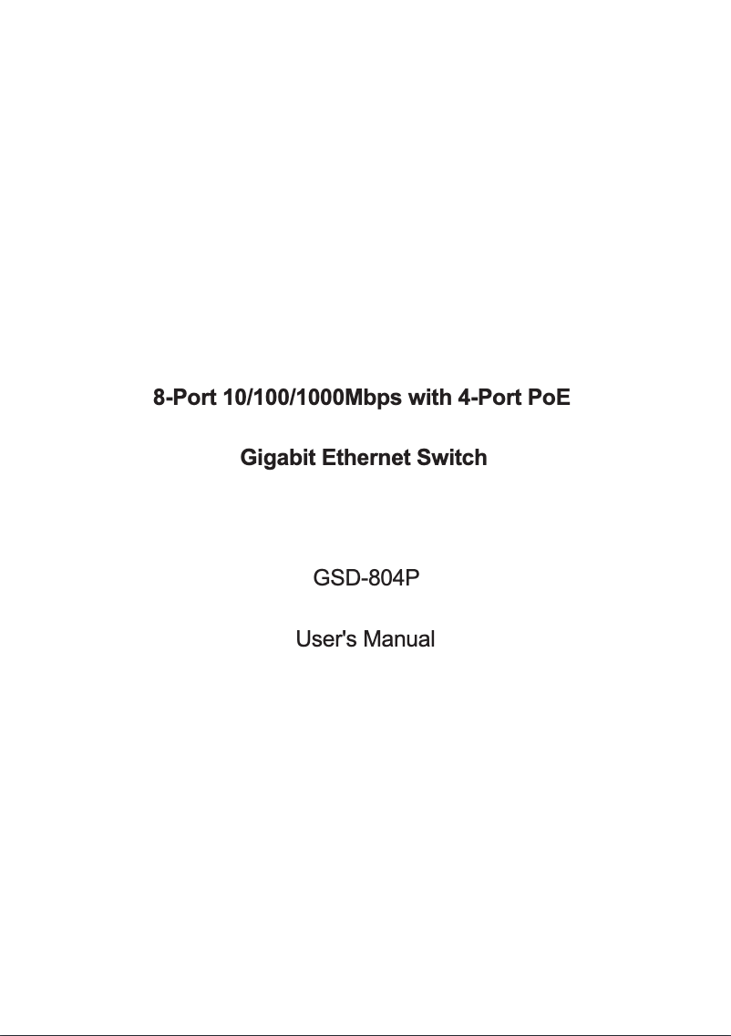 Page 1 de la notice Manuel utilisateur Planet GSD-908HP