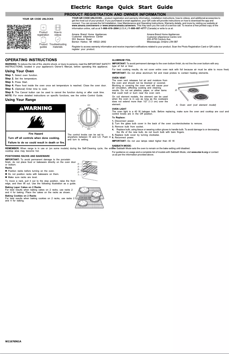 Page n°1 - Guide de démarrage rapide Amana ACR4303MMS