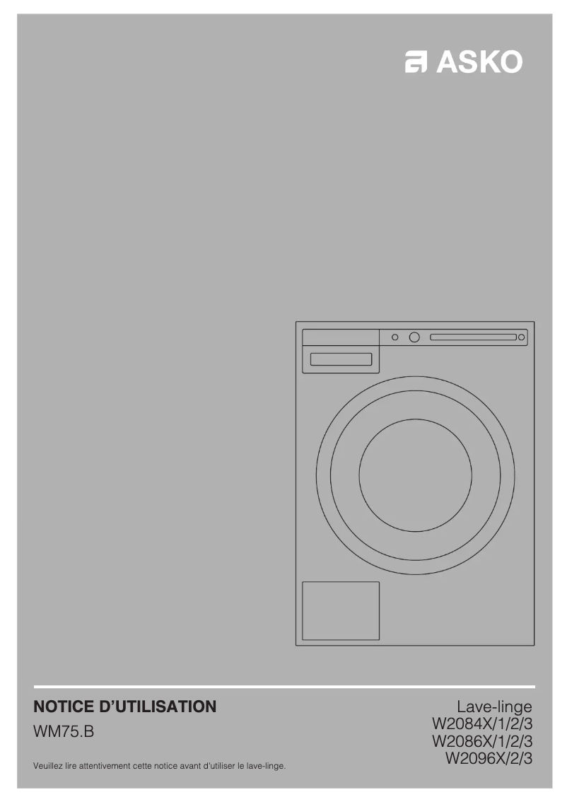 Page n°1 - Manuel utilisateur Asko W2086C.W