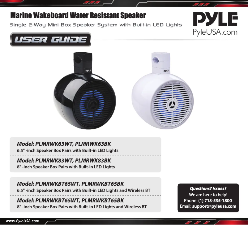 Page 1 de la notice Manuel utilisateur Pyle PLMRWKBT65WT