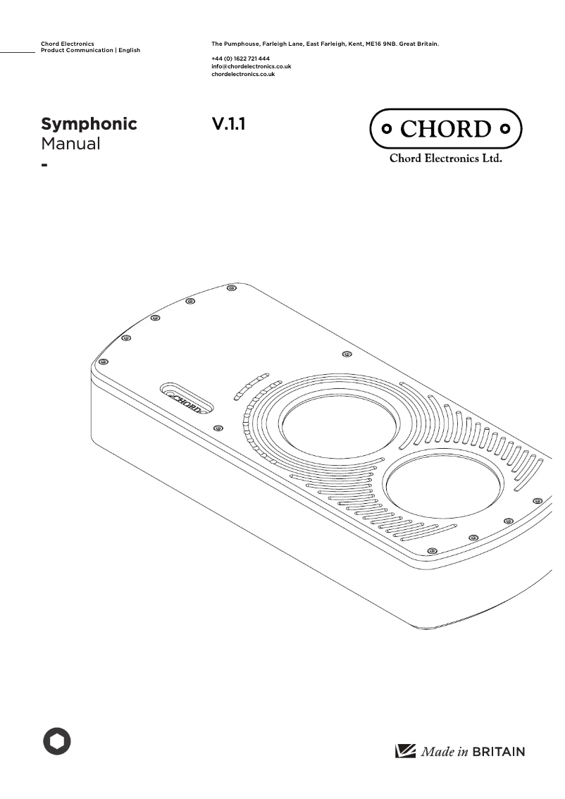 Page 1 de la notice Manuel utilisateur Chord Symphonic