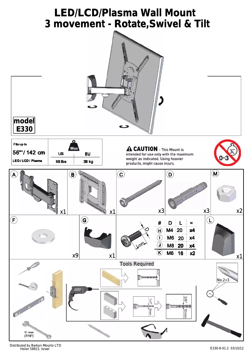 Page n°1 - Manuel utilisateur Barkan E330