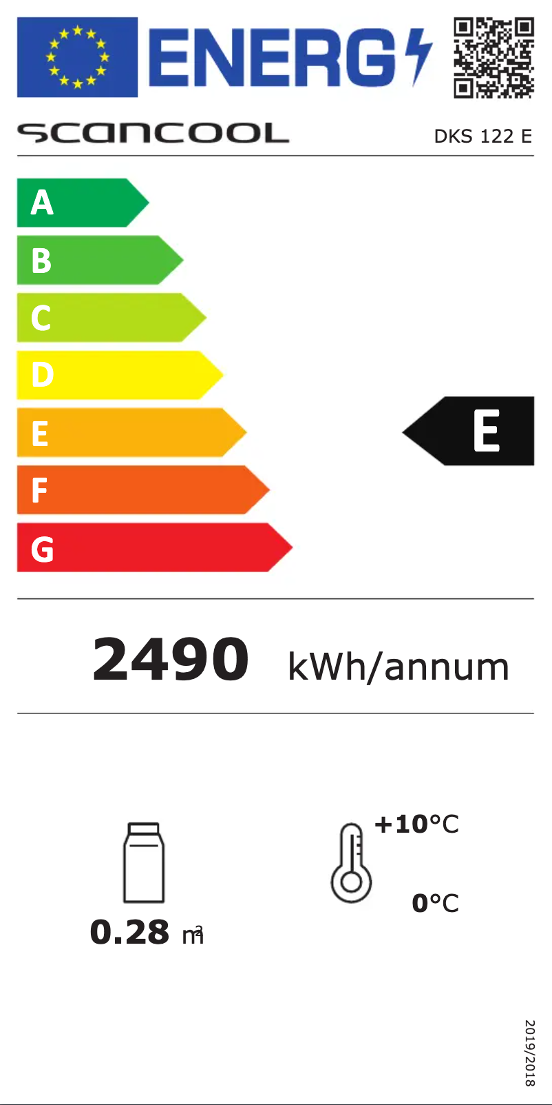 Page n°1 - Label énergétique Scandomestic DKS 122 E