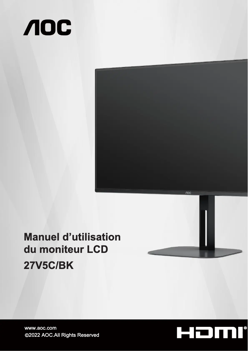 Page n°1 - Manuel utilisateur AOC 27V5C