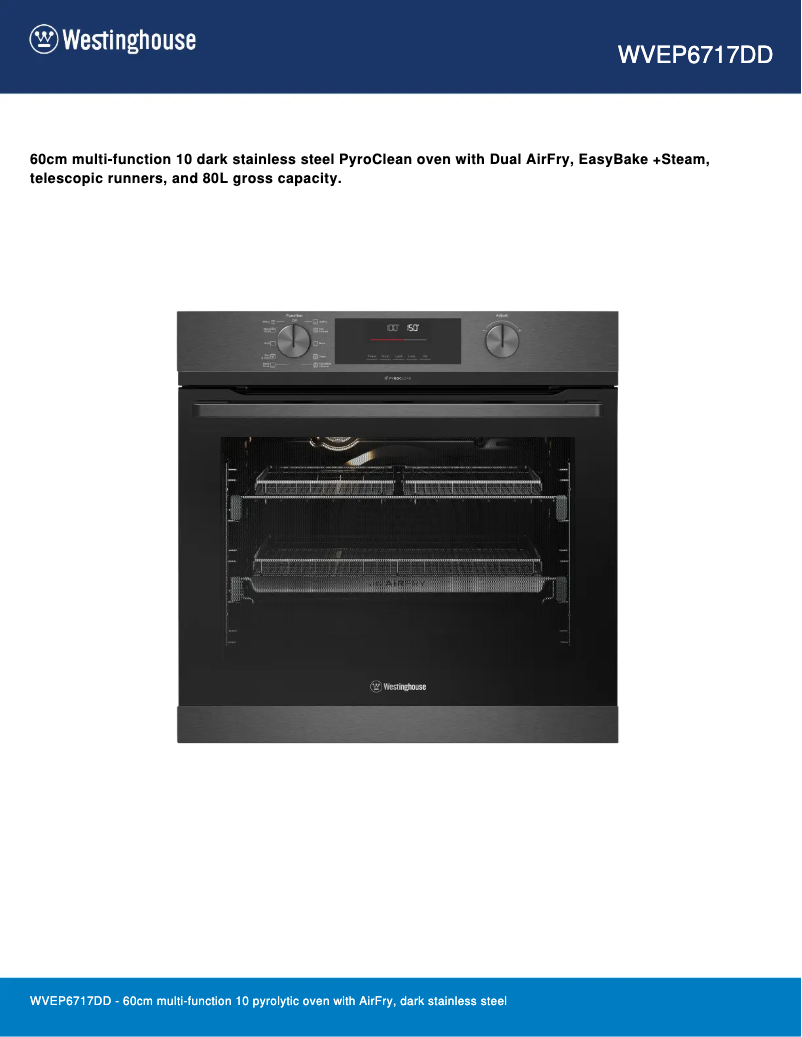 Image de la première page du manuel de l'appareil WVEP6717DD