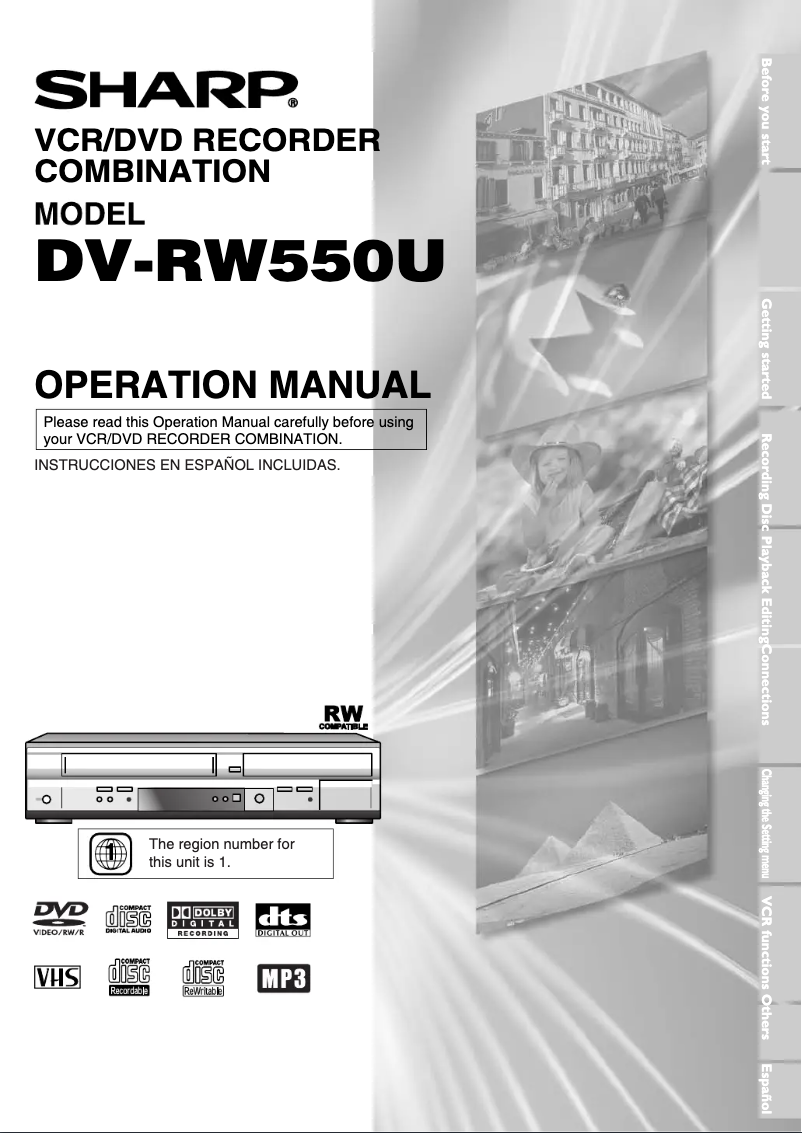 Page 1 de la notice Manuel utilisateur Sharp DV-RW550U