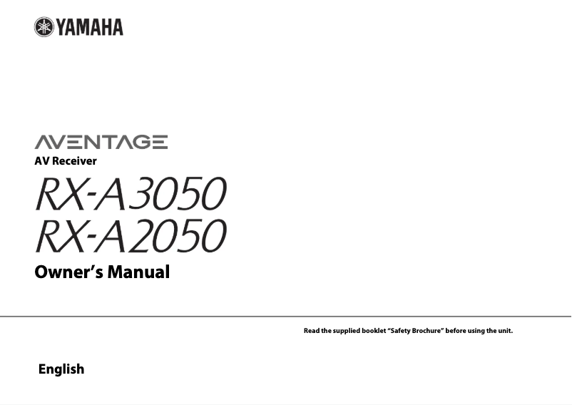 Image de la première page du manuel de l'appareil Aventage RX-A3050