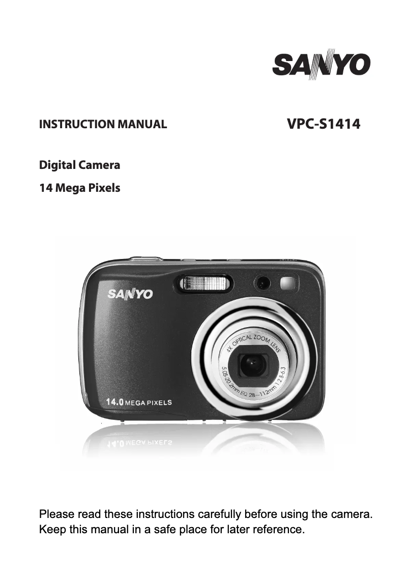 Page 1 de la notice Manuel utilisateur Sanyo VPC-S1414