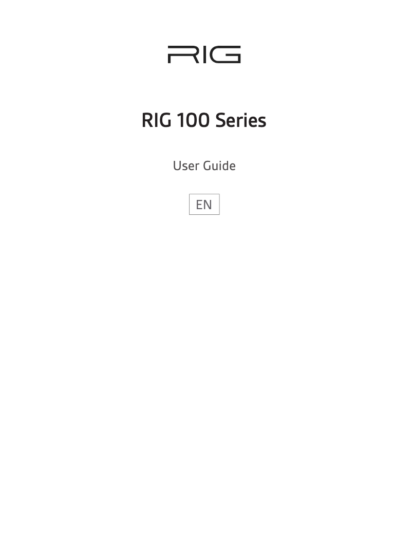 Image de la première page du manuel de l'appareil RIG 100HX