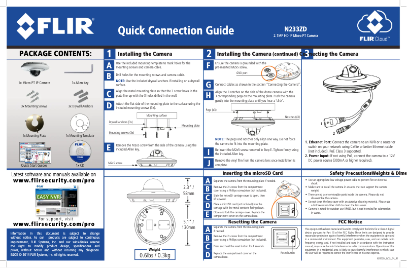 Page 1 de la notice Manuel utilisateur FLIR N233ZD