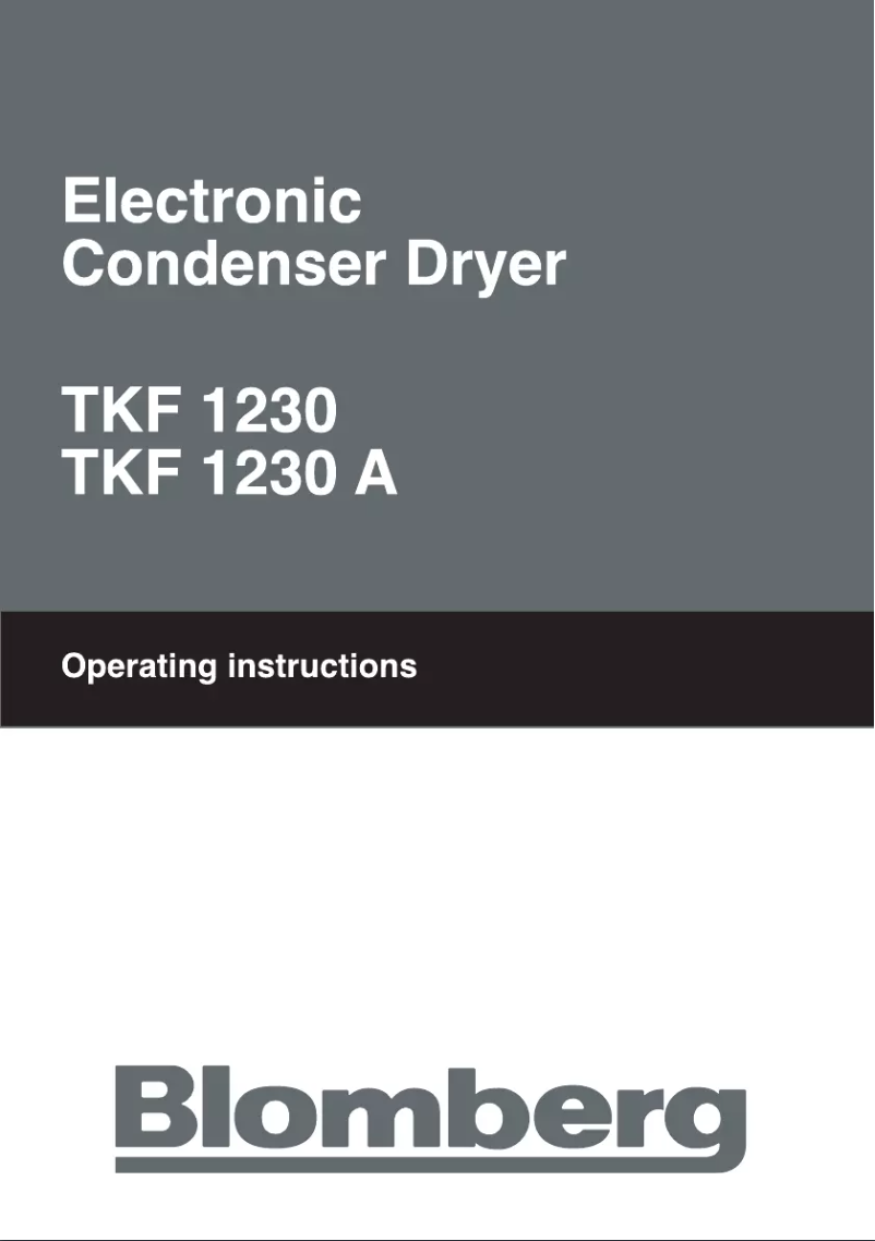 Page n°1 - Manuel utilisateur Blomberg TKF1230