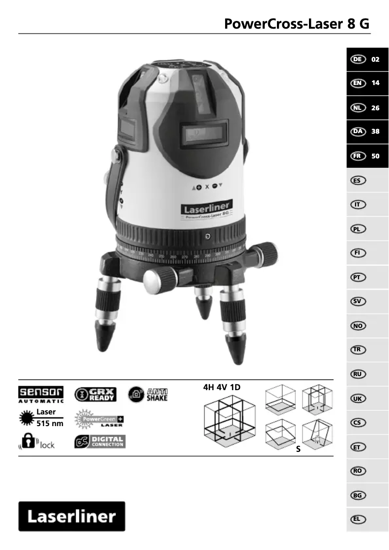 Page n°1 - Manuel utilisateur Laserliner PowerCross-Laser 8G