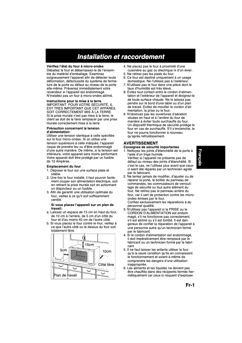 Page n°1 - Manuel utilisateur Panasonic NN-E232