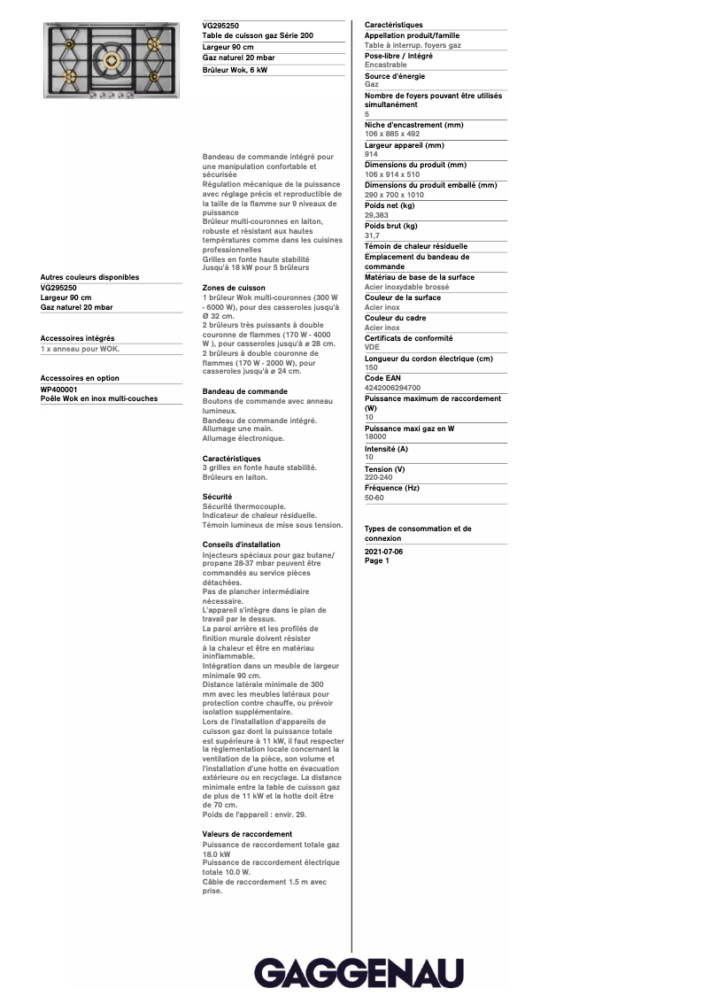 Imagen de la primera página del manual del dispositivo VG295250