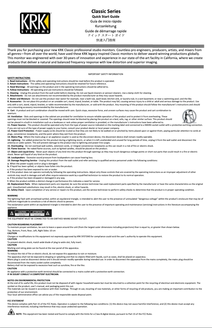 Image de la première page du manuel de l'appareil Classic 5